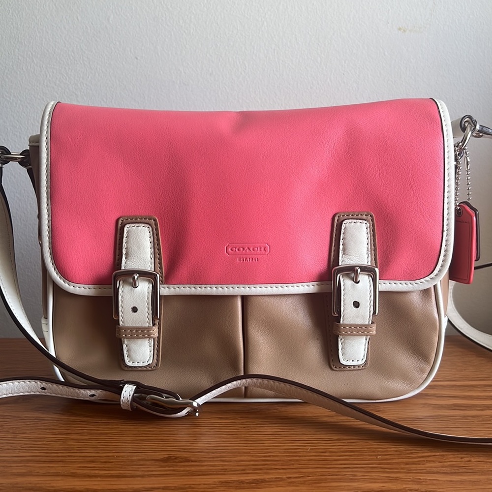 Coach Park Colorblock Leather Flap Crossbody